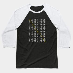 Gluten Free 10x typography Baseball T-Shirt